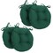 16-inch Solid Twill Round Tufted Chair Cushions (Set of 4) - Forest Green